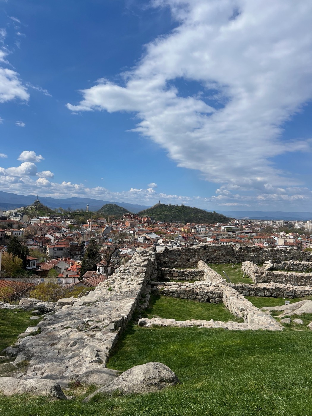 Ancient stone ruins overlooking Plovdiv