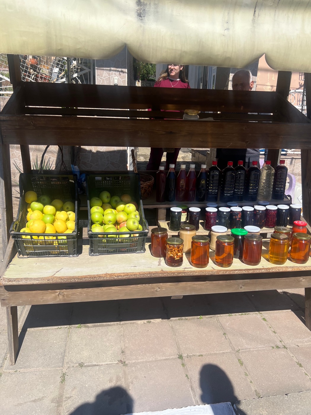 Jars of local honey at a mountain stall